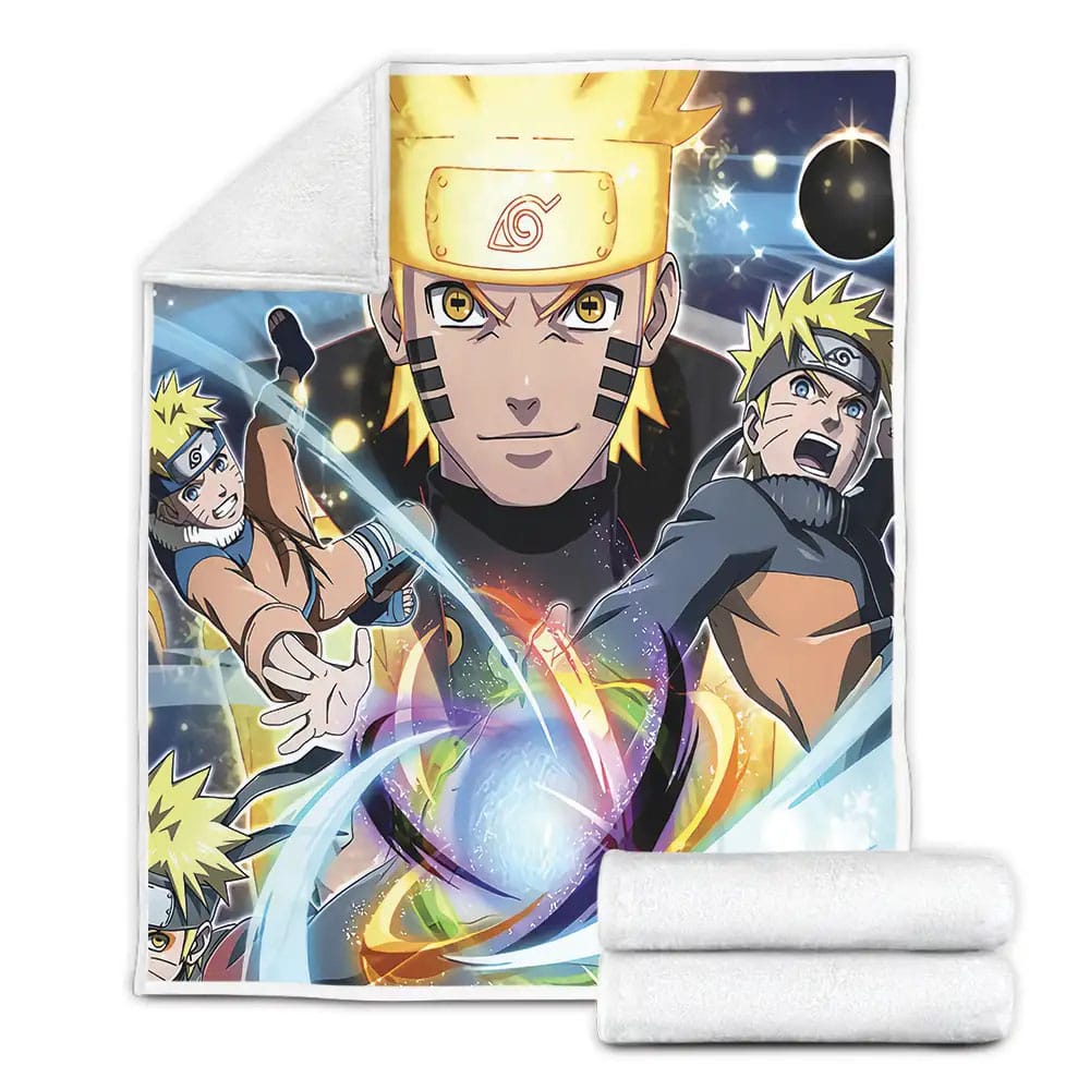Naruto Stages Of Growing Up Digital Art Fleece Blanket Perfect 