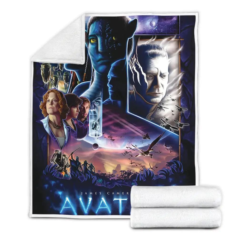 Avatar Characters In Digital Art Poster Fleece Blanket Perfect 