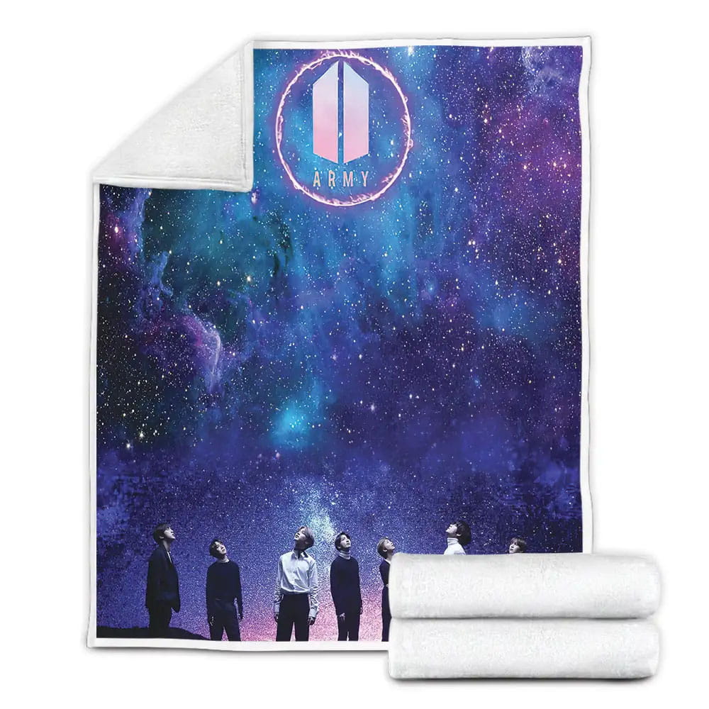 Bts Galaxy Sky Fleece Blanket Gift For Christmas Thanksgiving Halloween