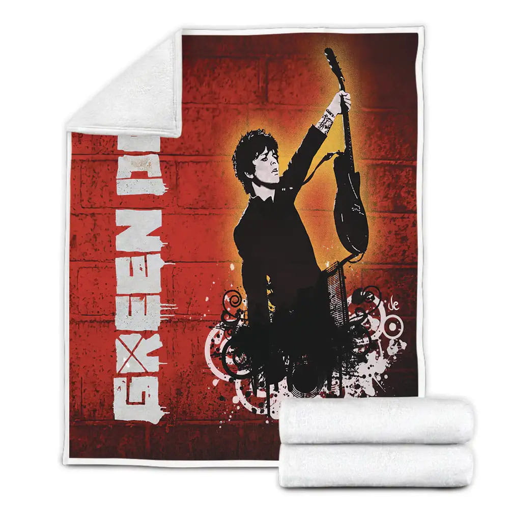 Billie Joe Armstrong Showing The Guitar Fleece Blanket Perfect 