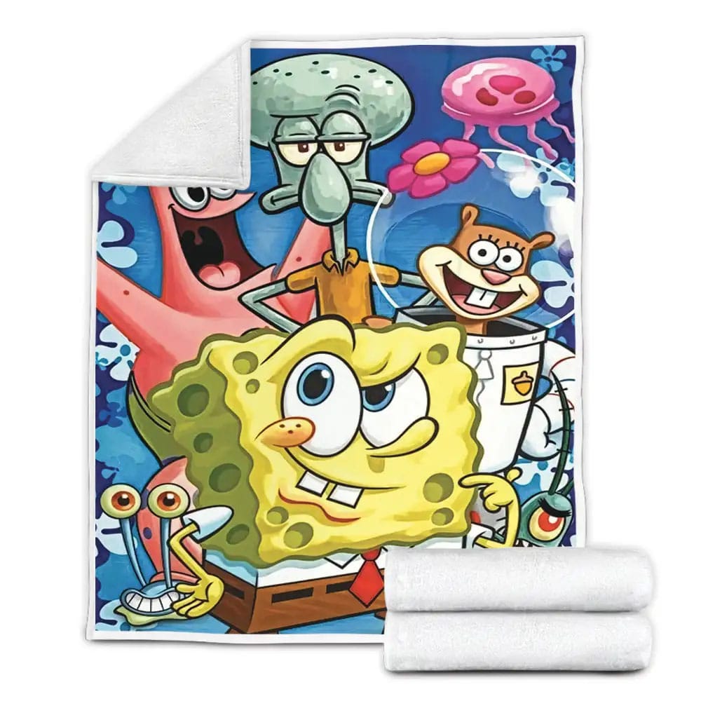 Cartoon Movies Spongebob Squarepants 3D Fleece Blanket Perfect 