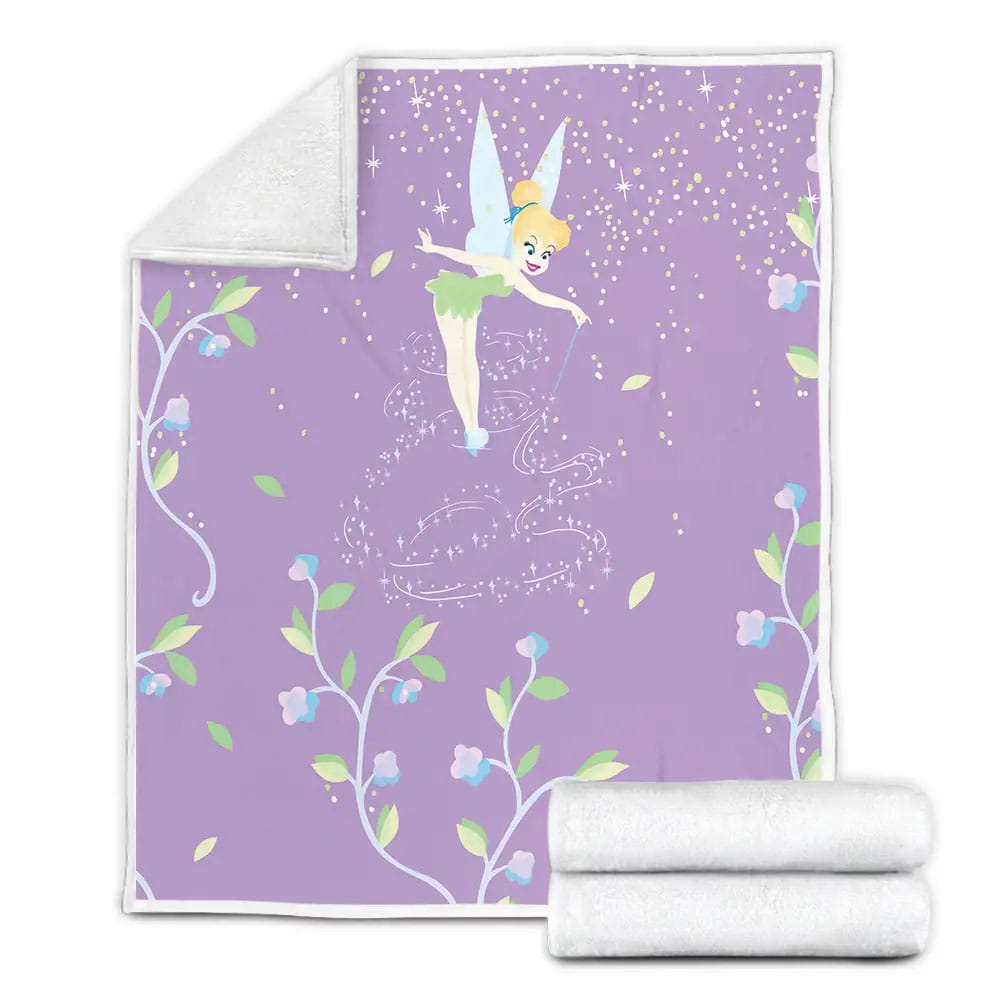 Tinkerbell Magic On The Plants Fleece Blanket Gift For Wife Husband Besties
