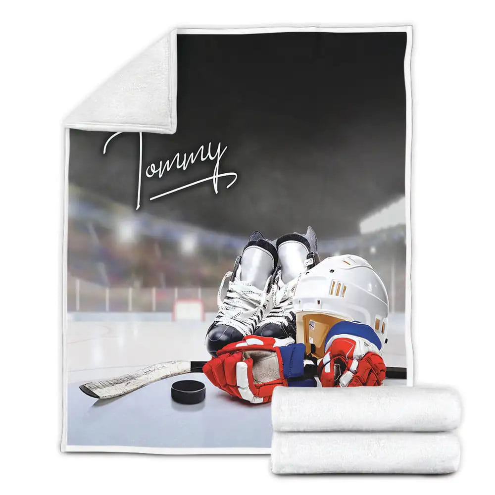 Ice Hockey Player Petmytshirt Fleece Blanket Gift For Wife Husband Besties