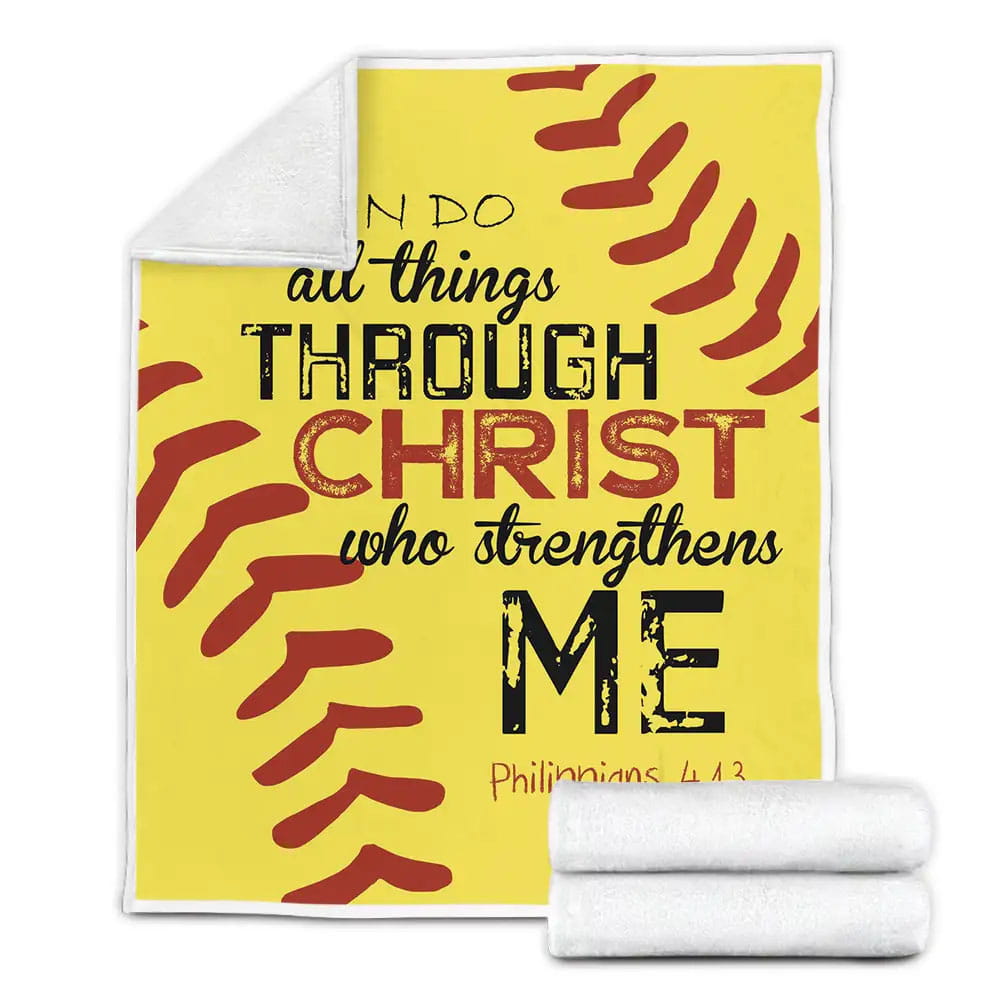 Softball Fleece Blanket Gift For Birthday Halloween Christmas Thanksgiving