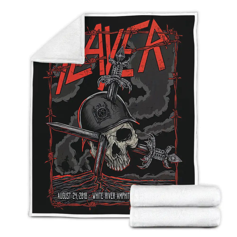 Slayer Lamb Of God Tour Poster Fleece Blanket Gift For Wife Husband Besties