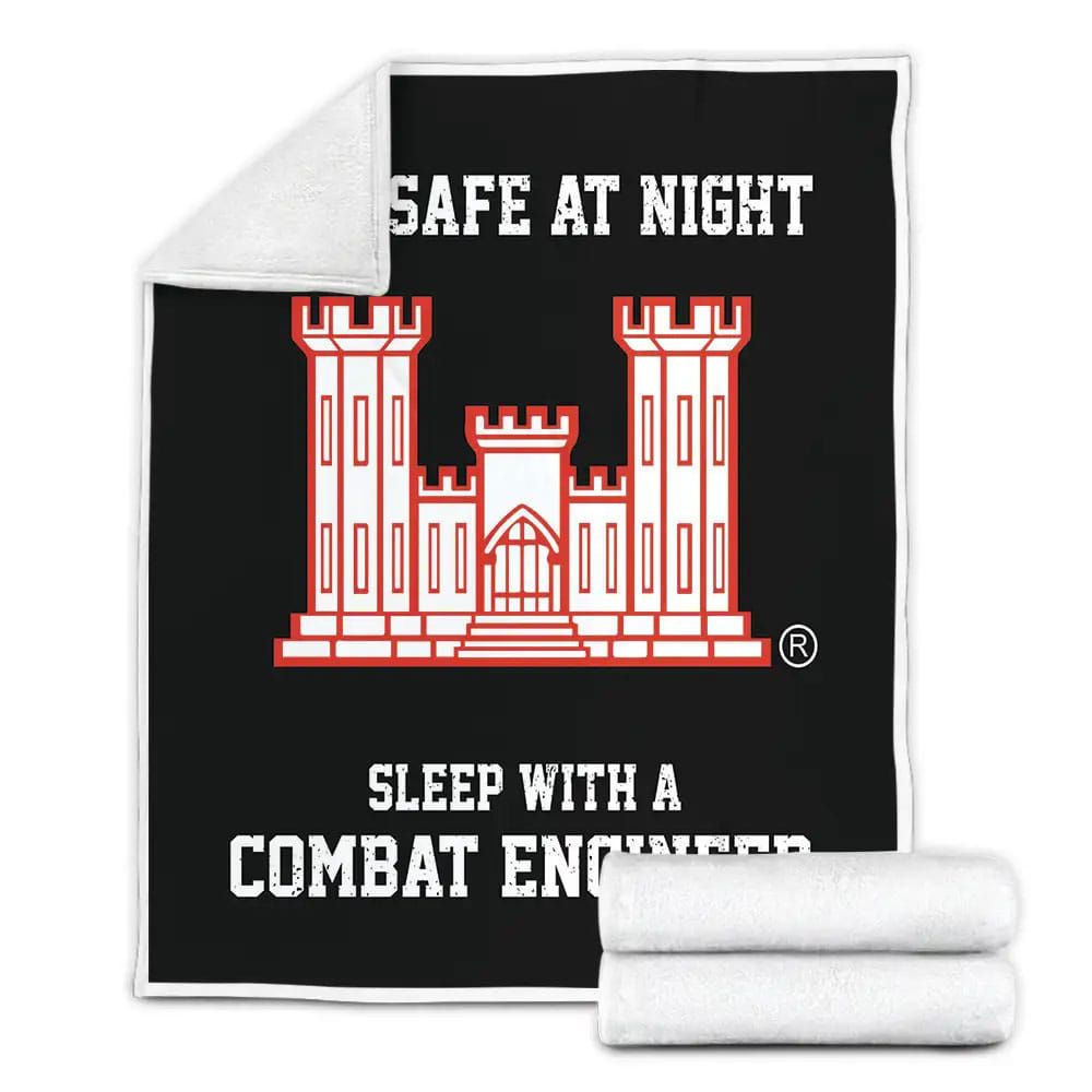 Combat Engineer Feel Safe At Night Quilt Fleece Blanket Perfect 