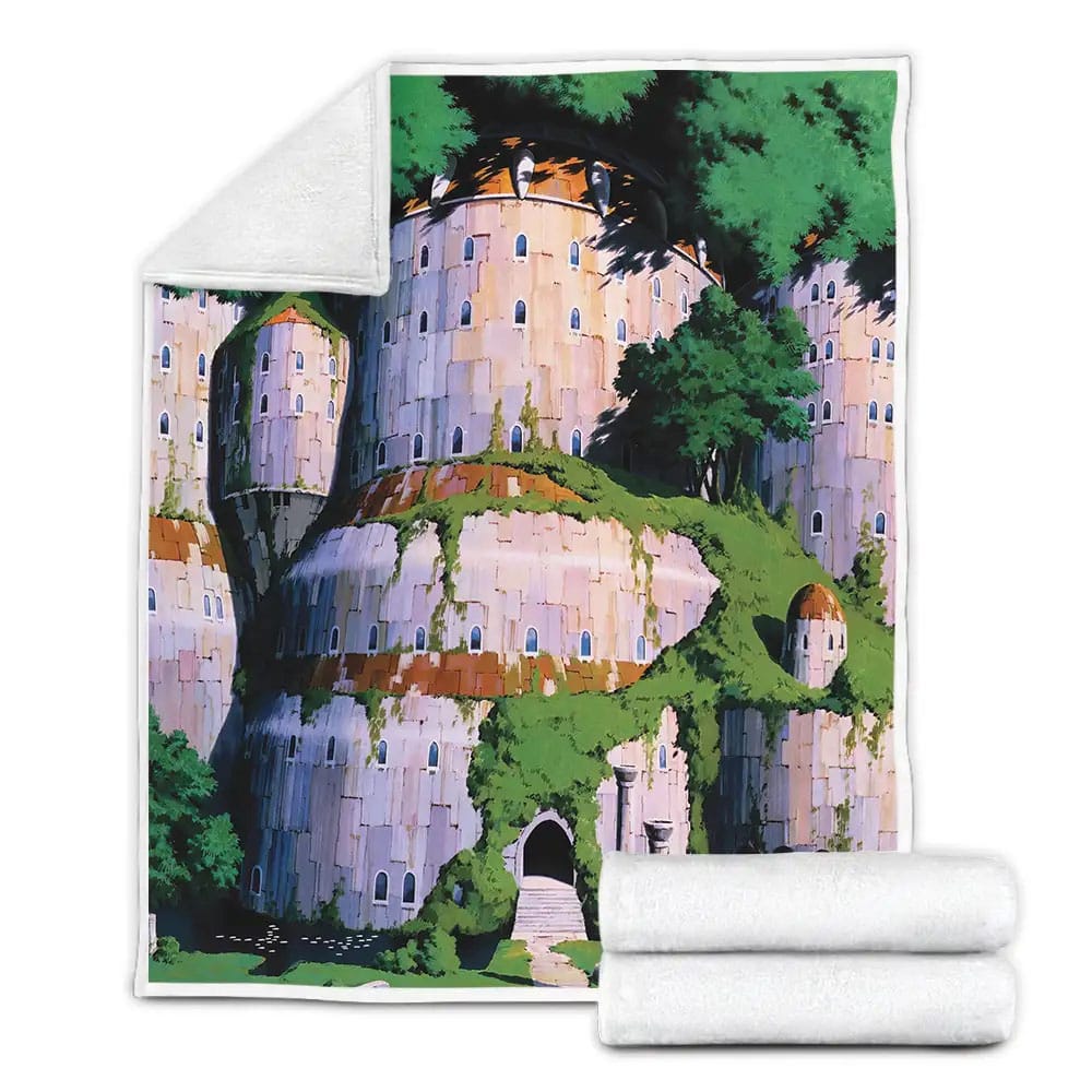 Castle In The Sky Laputa Anime Fleece Blanket Gift For Wife Husband Besties