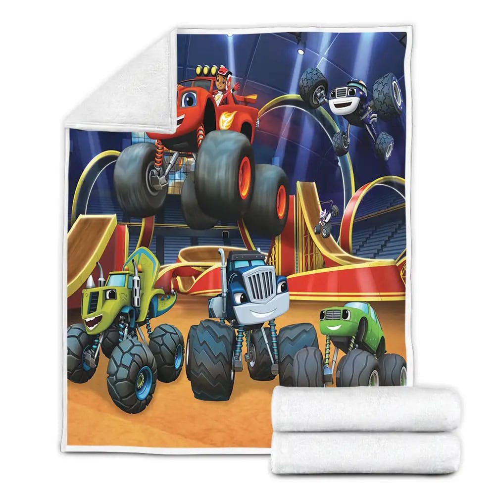 Blaze and The Monster Machines Fleece Blanket Gift For Wife Husband Besties