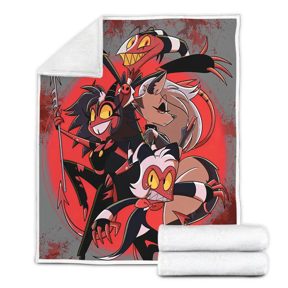 Helluva Boss Movie Digital Art Fleece Blanket Gift For Wife Husband Besties