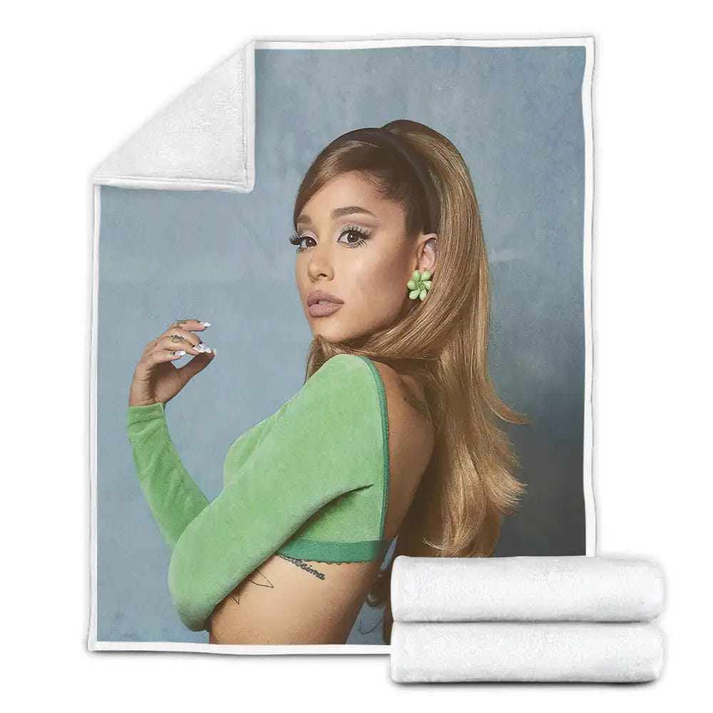 Ariana Grande Positions Album Retro Style Fleece Blanket Perfect 