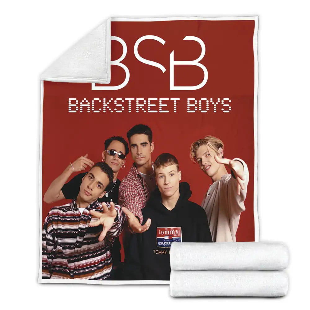Backstreet Boys 90s Photoshoot Fleece Blanket Gift For Wife Husband Besties