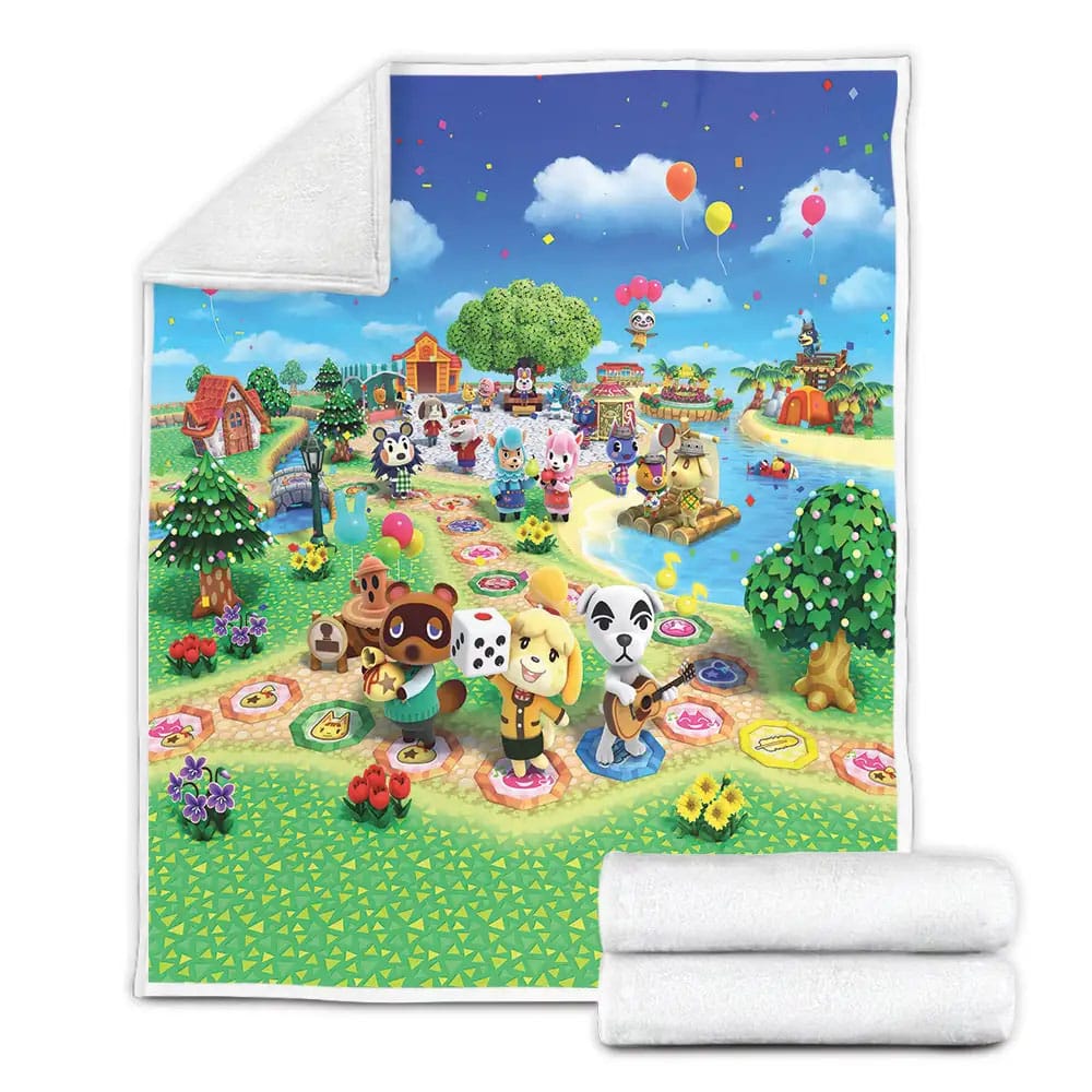 Animal Crossing Characters Playing Music Fleece Blanket Perfect 
