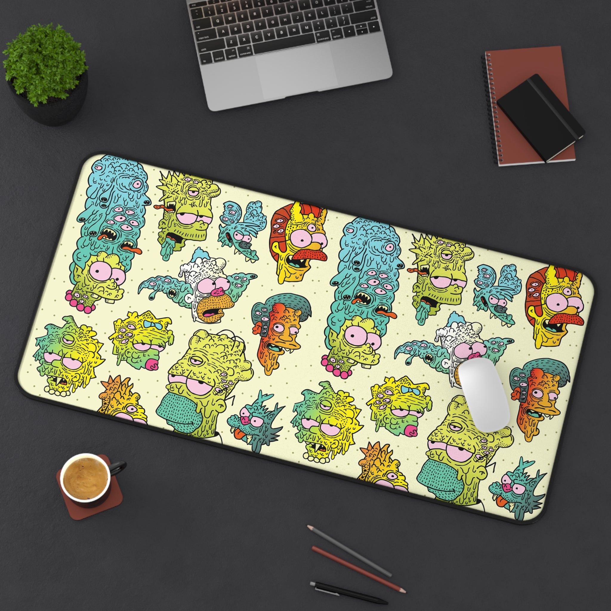 Allleftout Monster Simpsons Desk Mat, Gaming Mouse Mat, Xxl Deskpad Mouse Pad