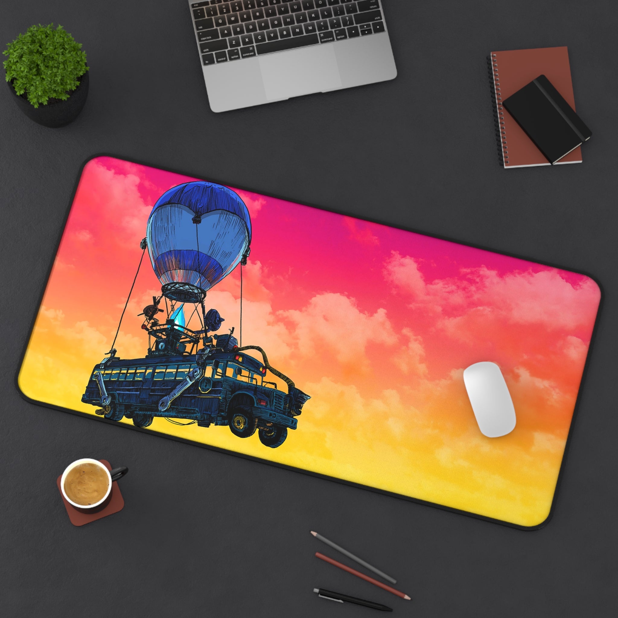 Allleftout Fortnite Battle Bus Desk Mat, Gaming Keyboard Matt, Mousepad Large
