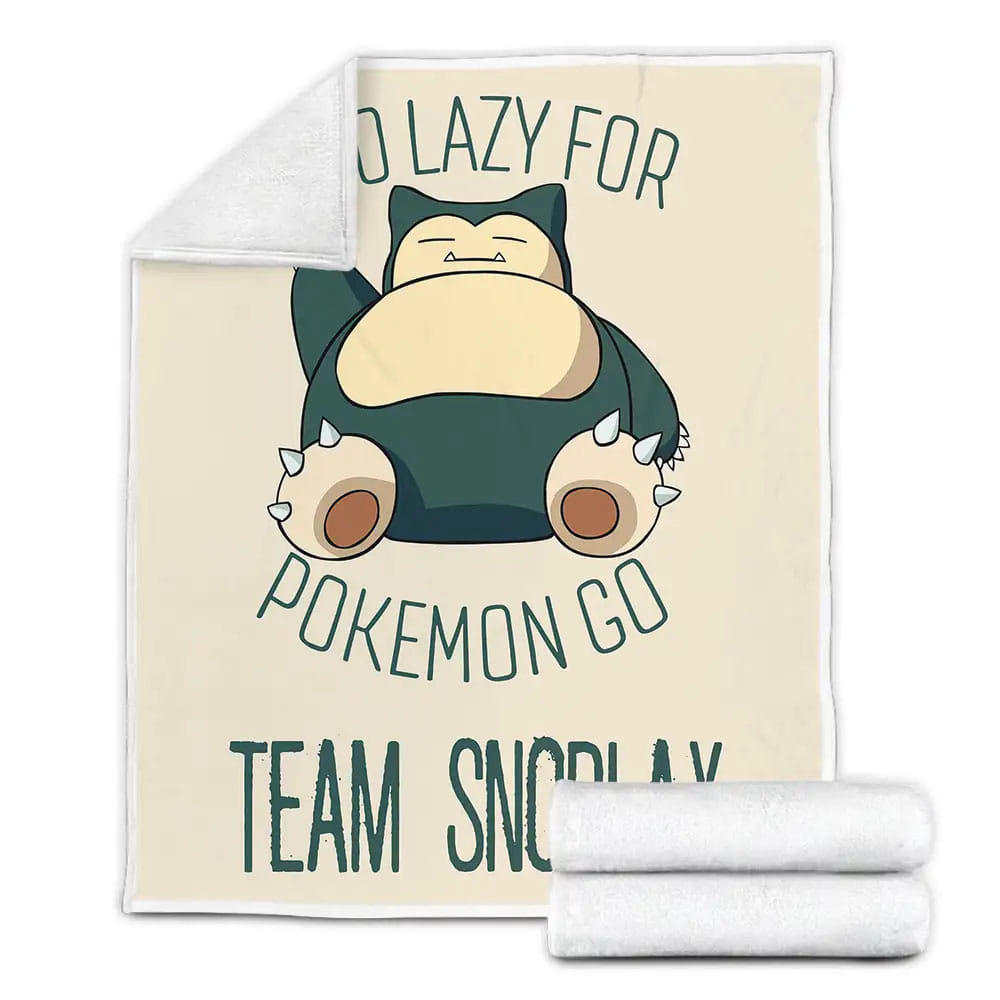 Snorlax Too Lazy For Pokemon Go Fleece Blanket Gift For Wife Husband Besties