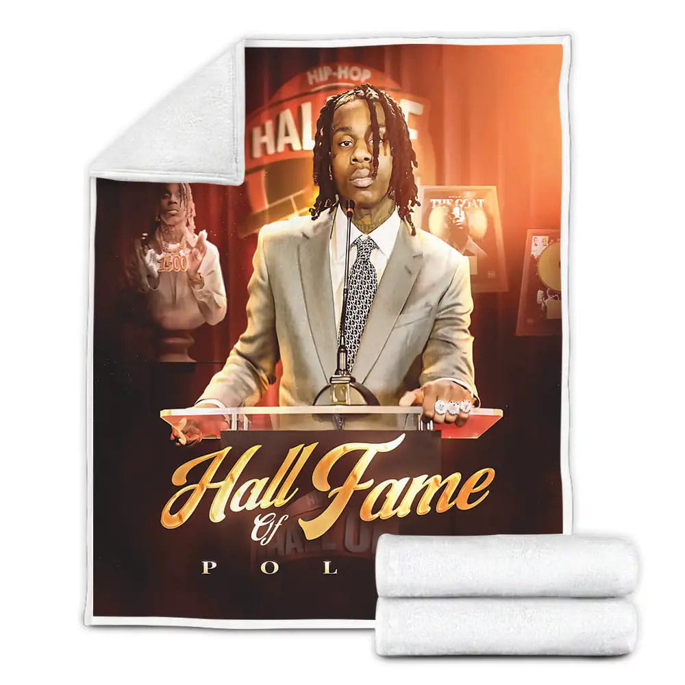 Polo G Hall Of Fame Album Cover Fleece Blanket Gift For Wife Husband Besties