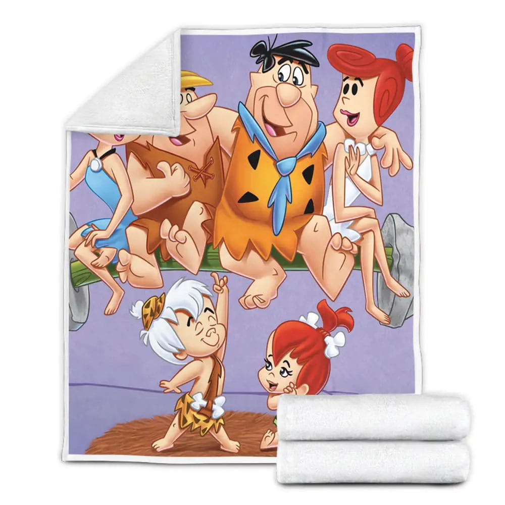The Flintstones And The Rubbles Fleece Blanket Gift For Wife Husband Besties