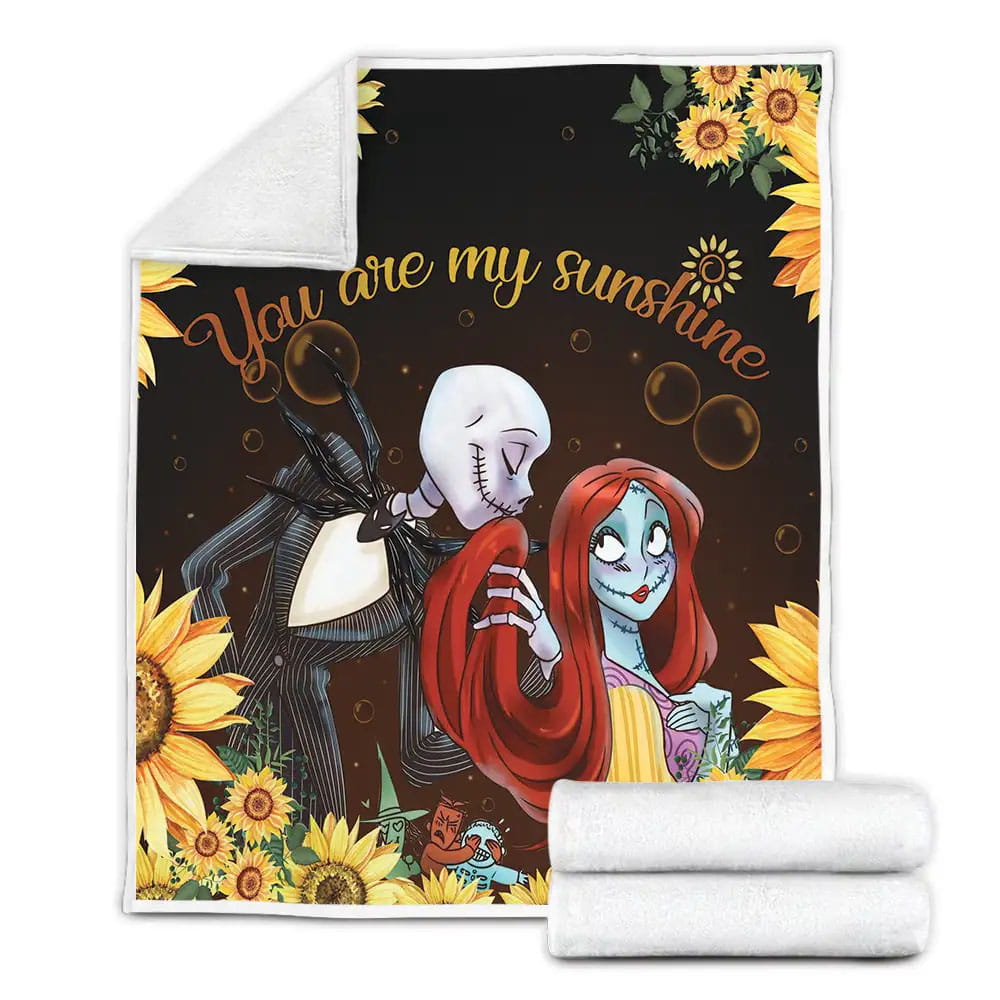 Jack Skellington Fleece Blanket Gift For Christmas Thanksgiving Halloween