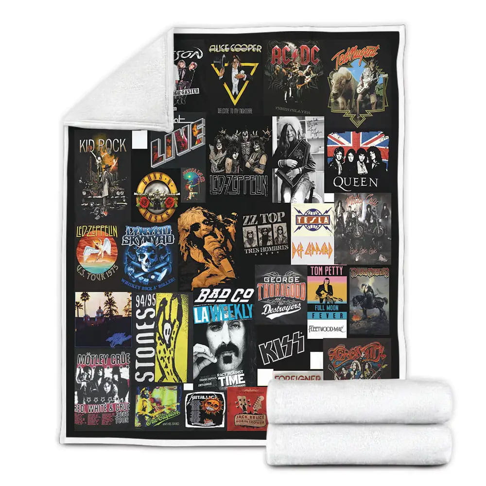 Hot Bands Fleece Blanket Gift For Birthday Halloween Christmas Thanksgiving