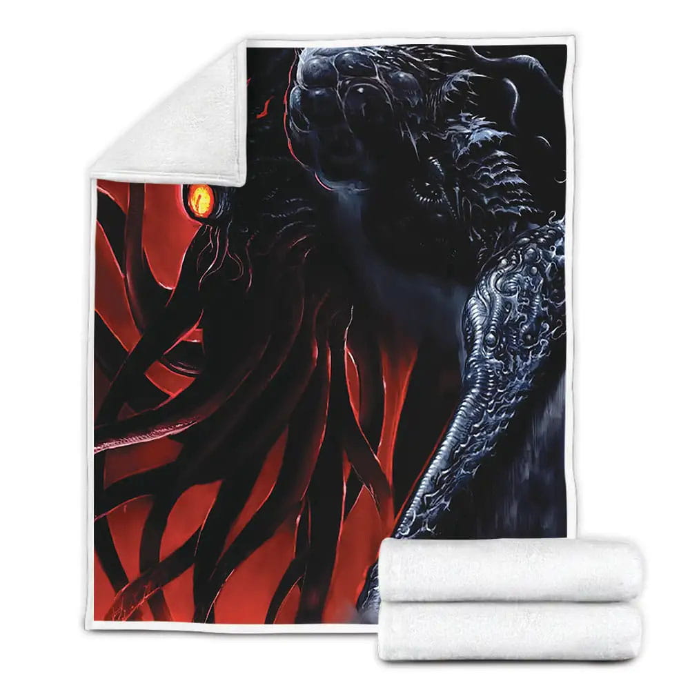 Cthulhu Standing Fleece Blanket Gift For Christmas Thanksgiving Halloween