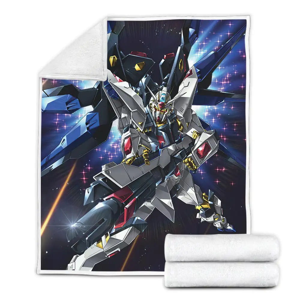 Gundam Sparkling Fleece Blanket Gift For Christmas Thanksgiving Halloween