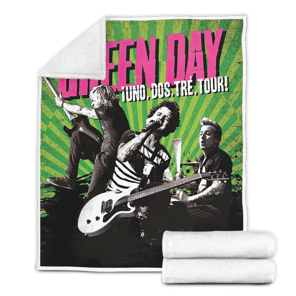 Green Day Fleece Blanket Gift For Birthday Halloween Christmas Thanksgiving