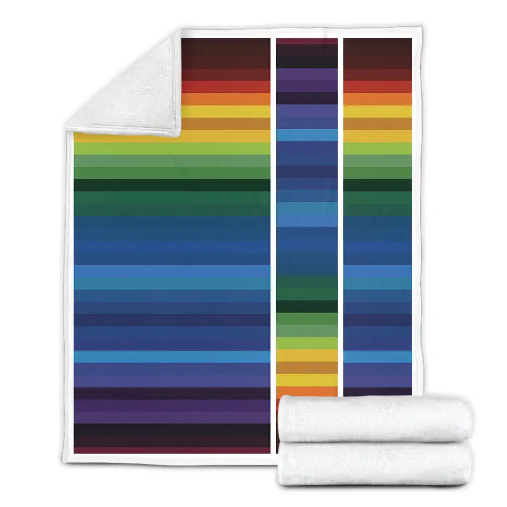 Rainbow Color Pride LGBT Printed Fleece Blanket Gift For Wife Husband Besties