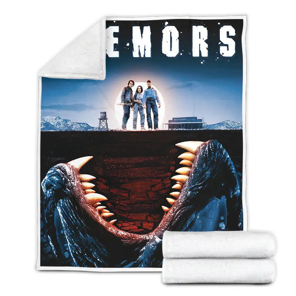 Tremors Kevin Bacon Movie Poster Fleece Blanket Gift For Wife Husband Besties
