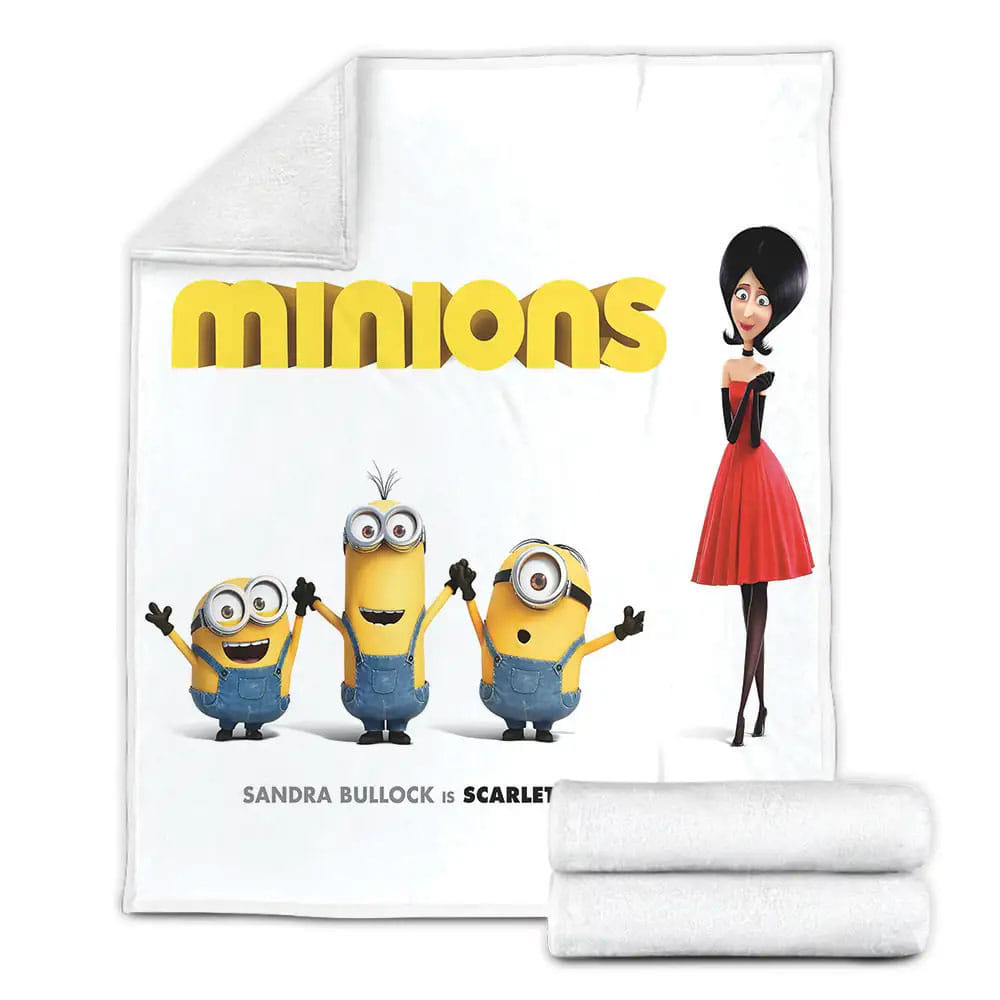 Minions Scarlett Overkill Poster Fleece Blanket Gift For Wife Husband Besties