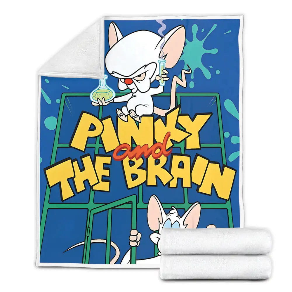 Pinky And The Brain Vintage Cartoon Poster Fleece Blanket Perfect 