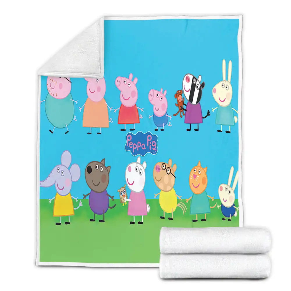 Cartoon Movie Peppa Pig Pattern Fleece Blanket Gift For Wife Husband Besties