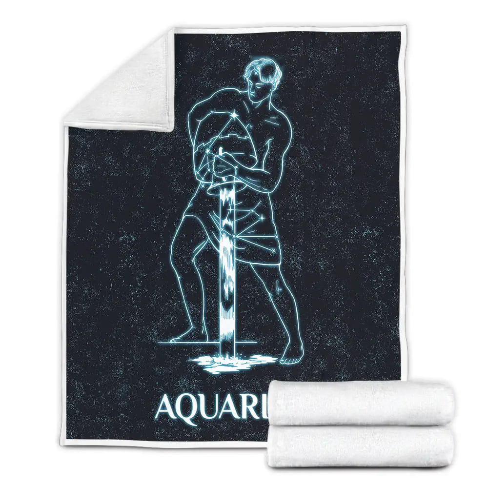 Aquariuss Fleece Blanket Gift For Birthday Halloween Christmas Thanksgiving
