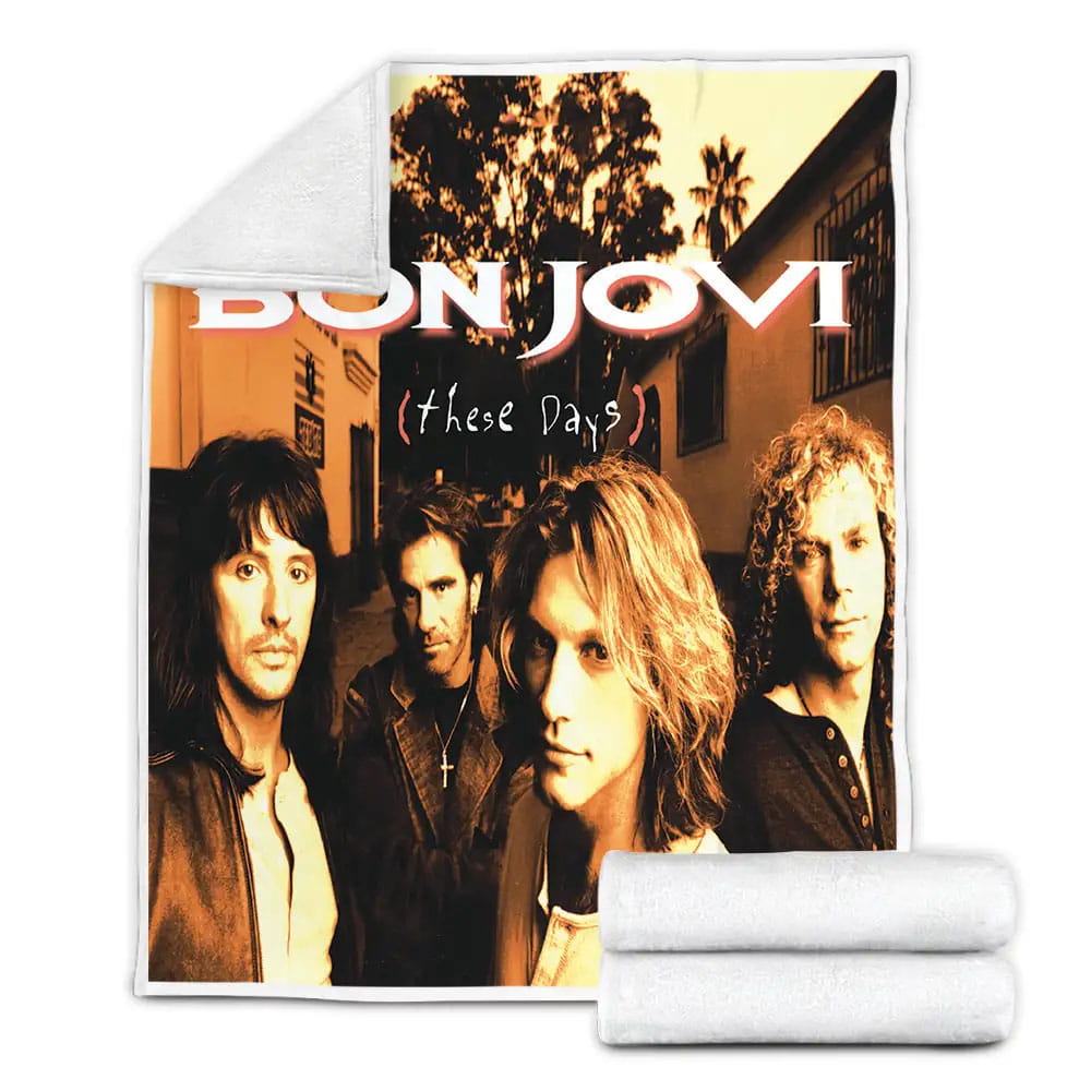 Bon Jovi Cover Album These Days Fleece Blanket Gift For Wife Husband Besties