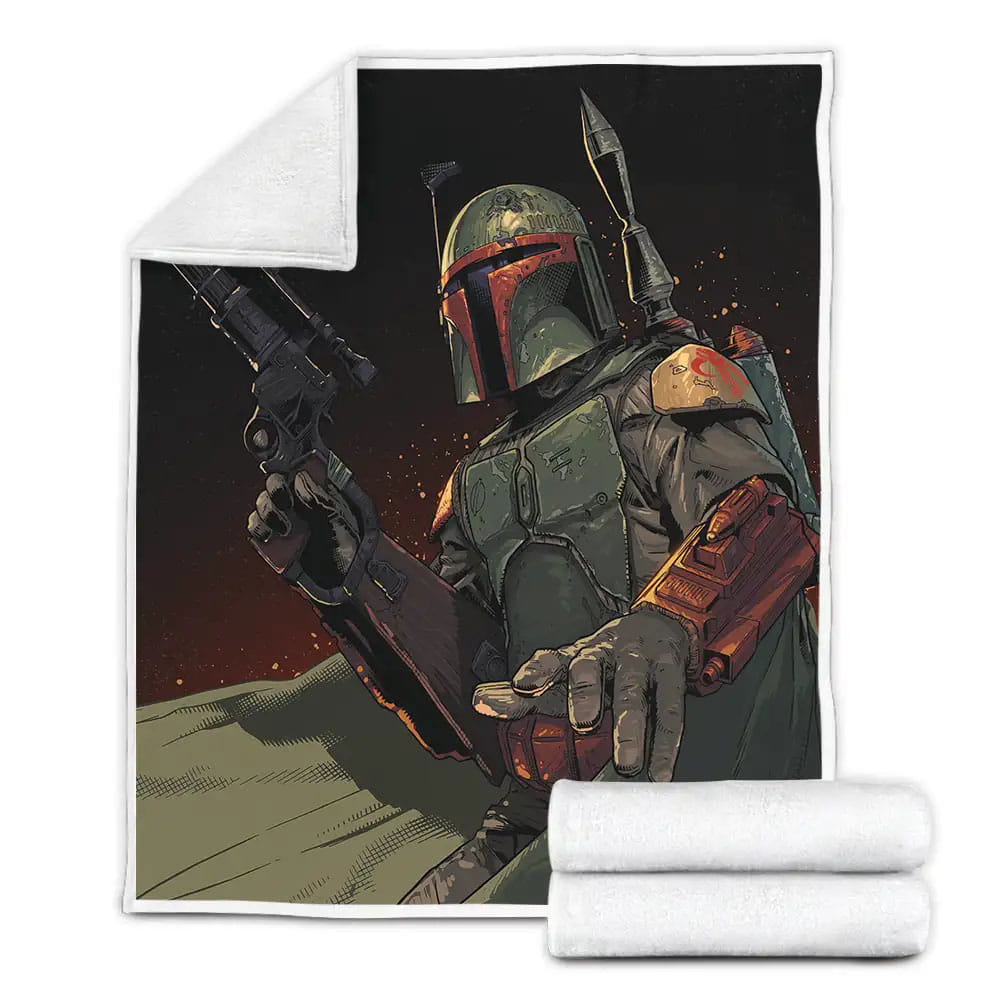 Star Wars Boba Fett In Comic Art Fleece Blanket Gift For Wife Husband Besties