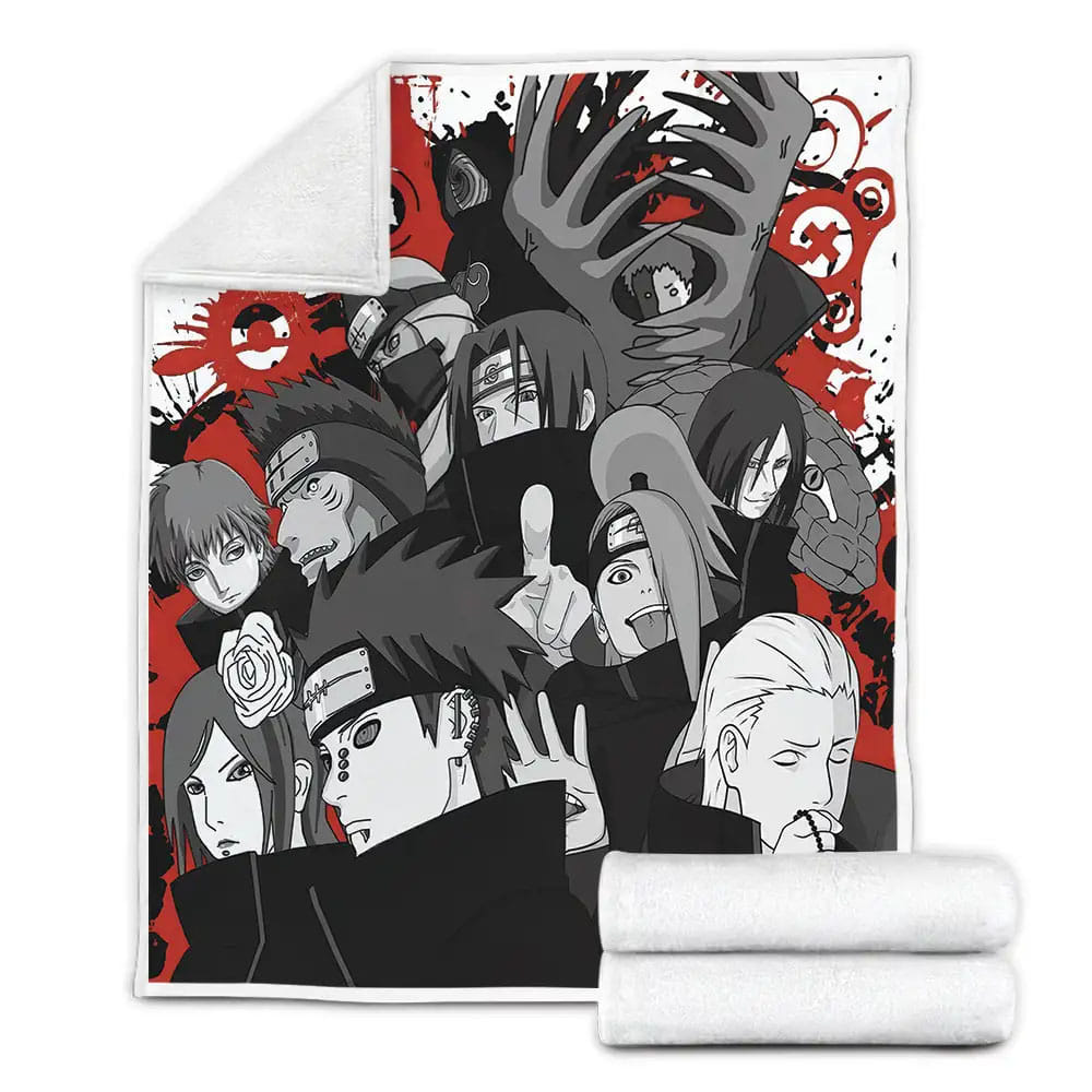 Naruto Shippuden Akatsuki Custom Fleece Blanket Gift For Wife Husband Besties
