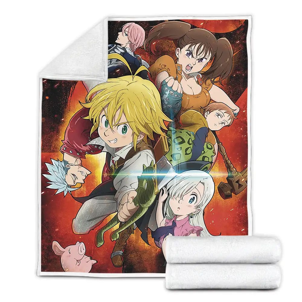 The Seven Deadly Sins Characters Fleece Blanket Gift For Wife Husband Besties