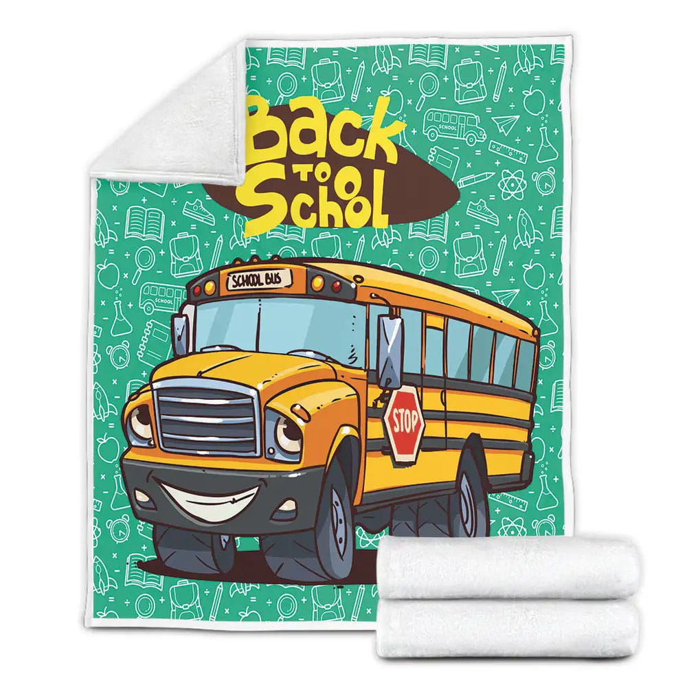 School Bus Driver Back To School Fleece Blanket Gift For Wife Husband Besties