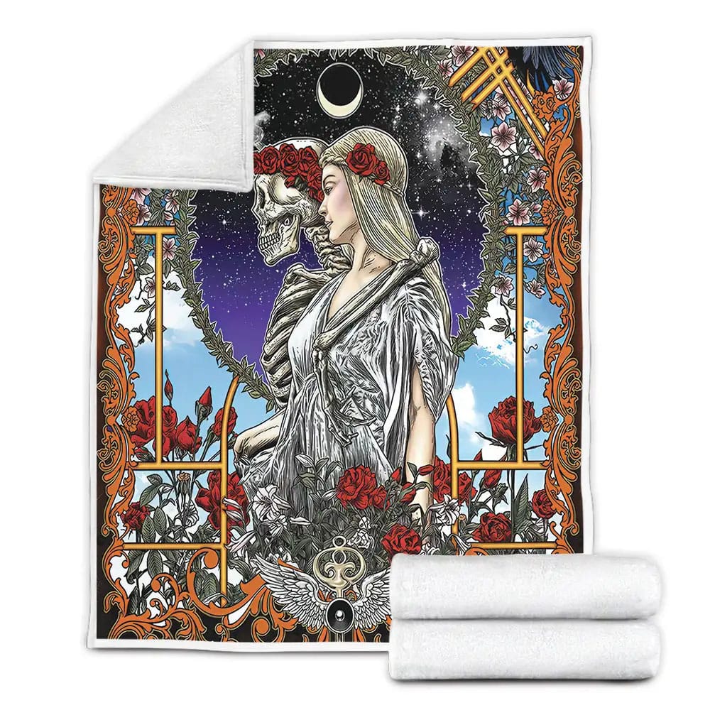Grateful Dead The Skeleton Bride Fleece Blanket Gift For Wife Husband Besties