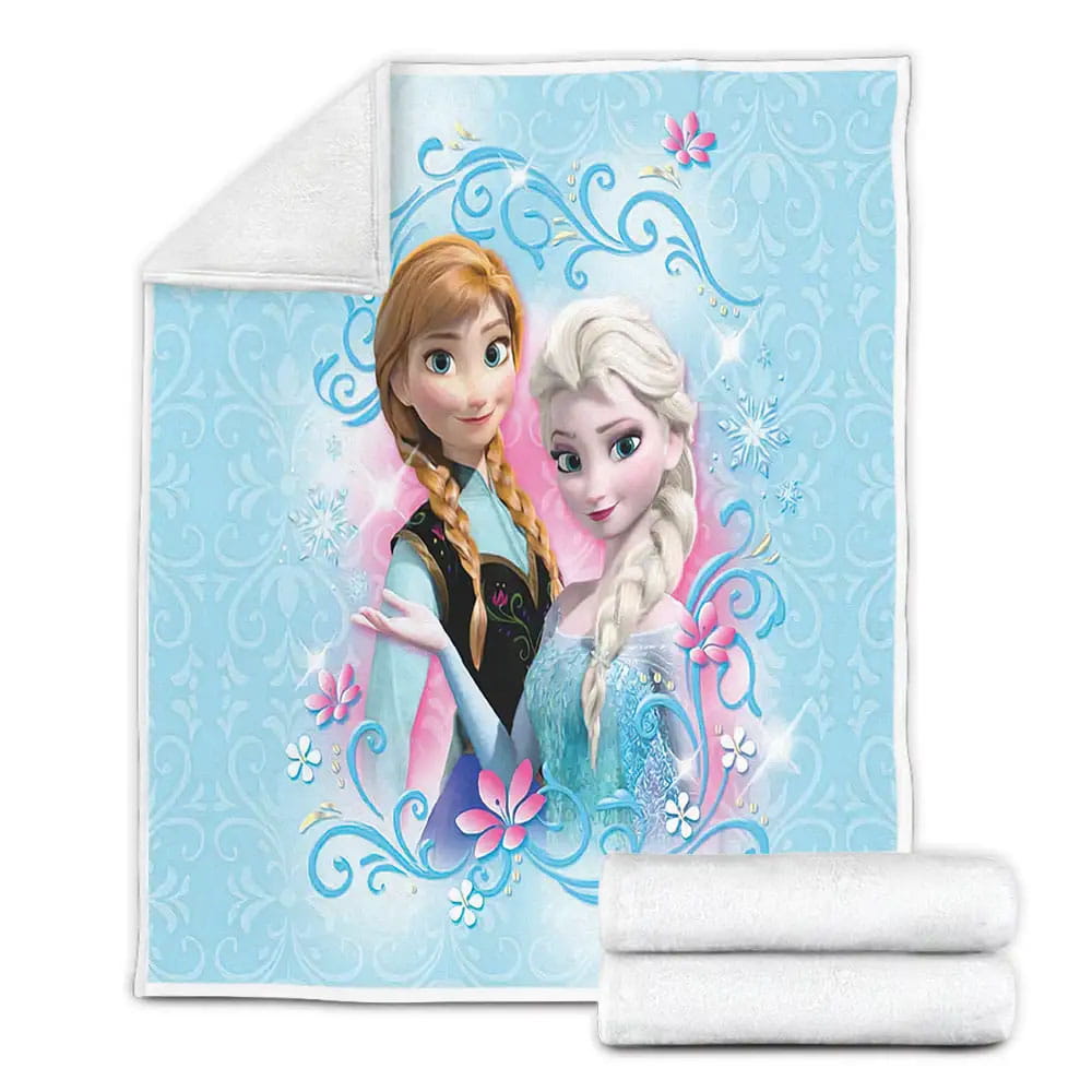 Disney Frozen Elsa Anna Princess Fleece Blanket Gift For Wife Husband Besties