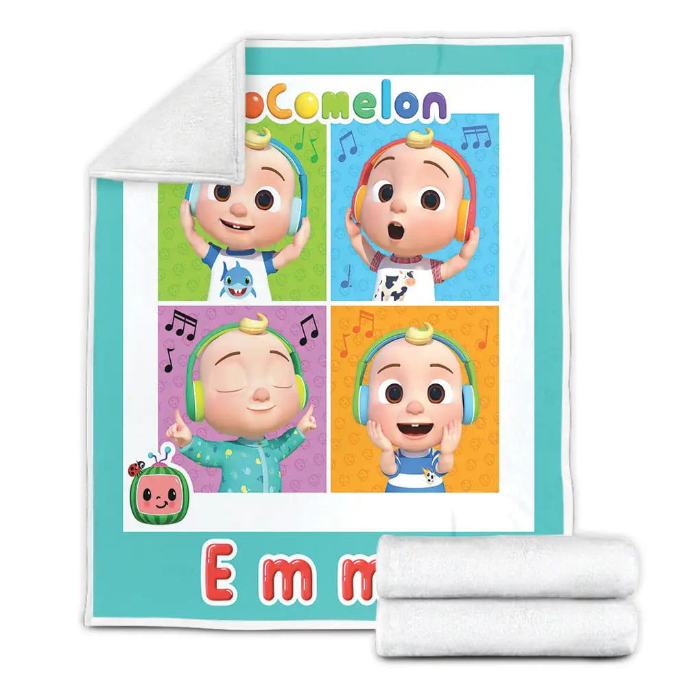 Cocomelon J.J Listening To Music Fleece Blanket Gift For Wife Husband Besties