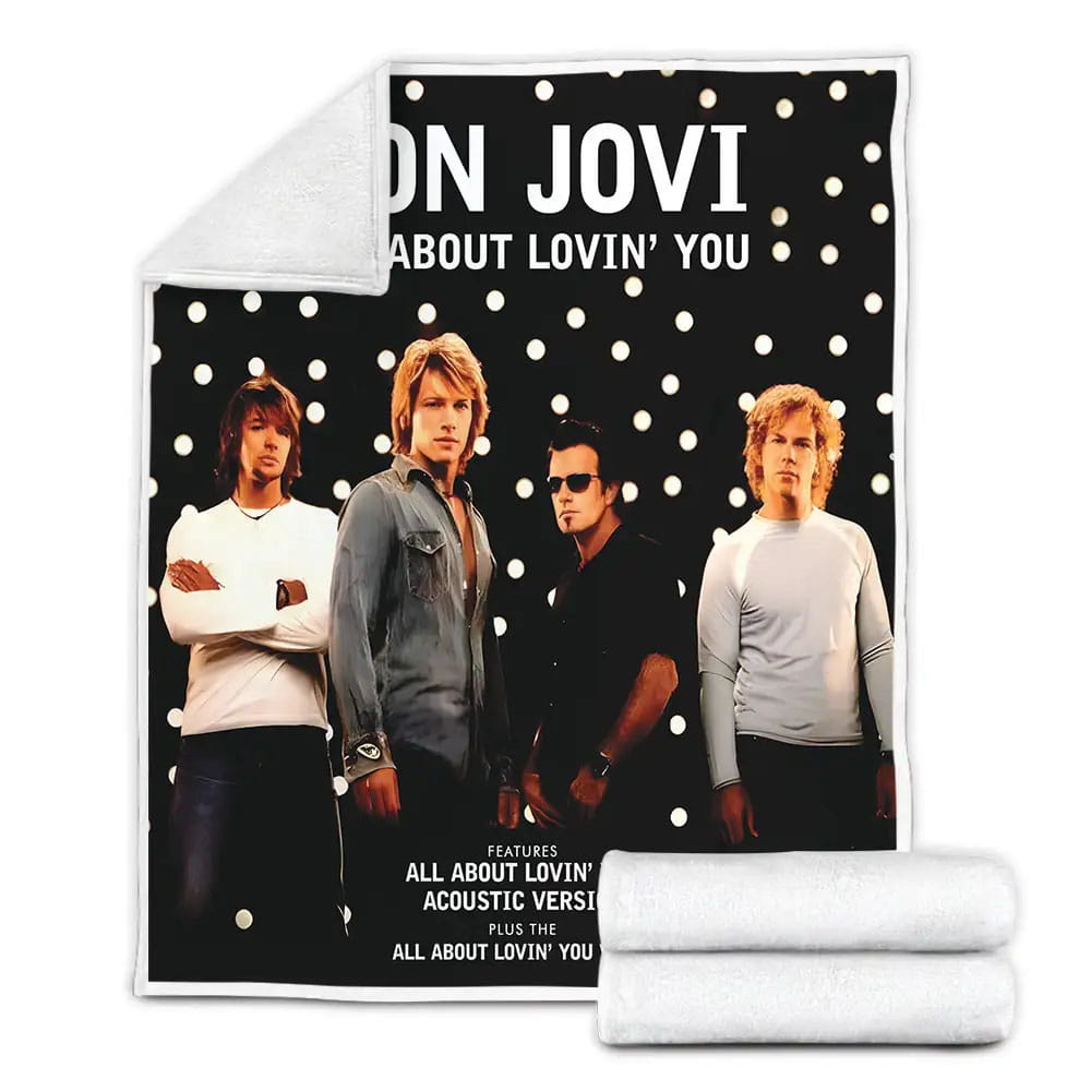 Bon Jovi Cover Single All About Loving You Fleece Blanket Perfect 