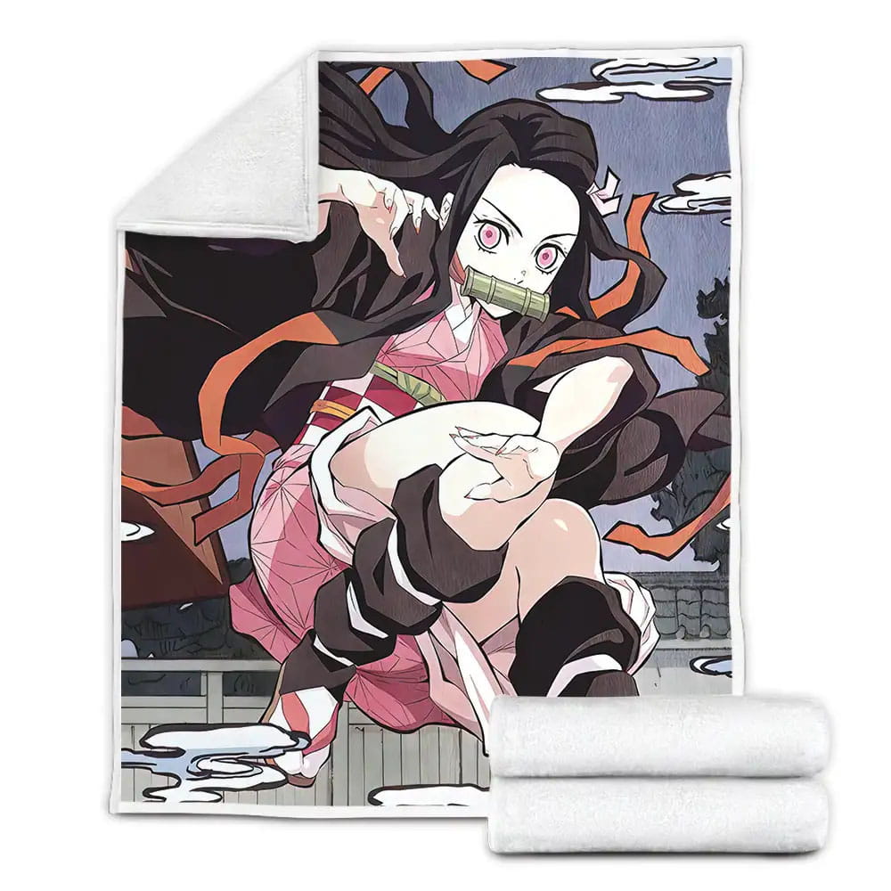Demon Slayer Nezuko In Manga Art Fleece Blanket Gift For Wife Husband Besties