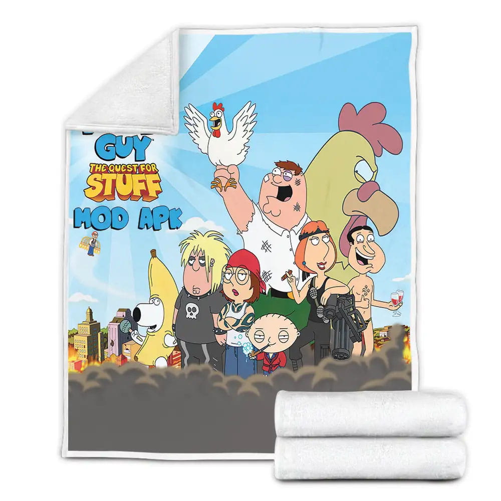 Family Guy Fleece Blanket Gift For Birthday Halloween Christmas Thanksgiving