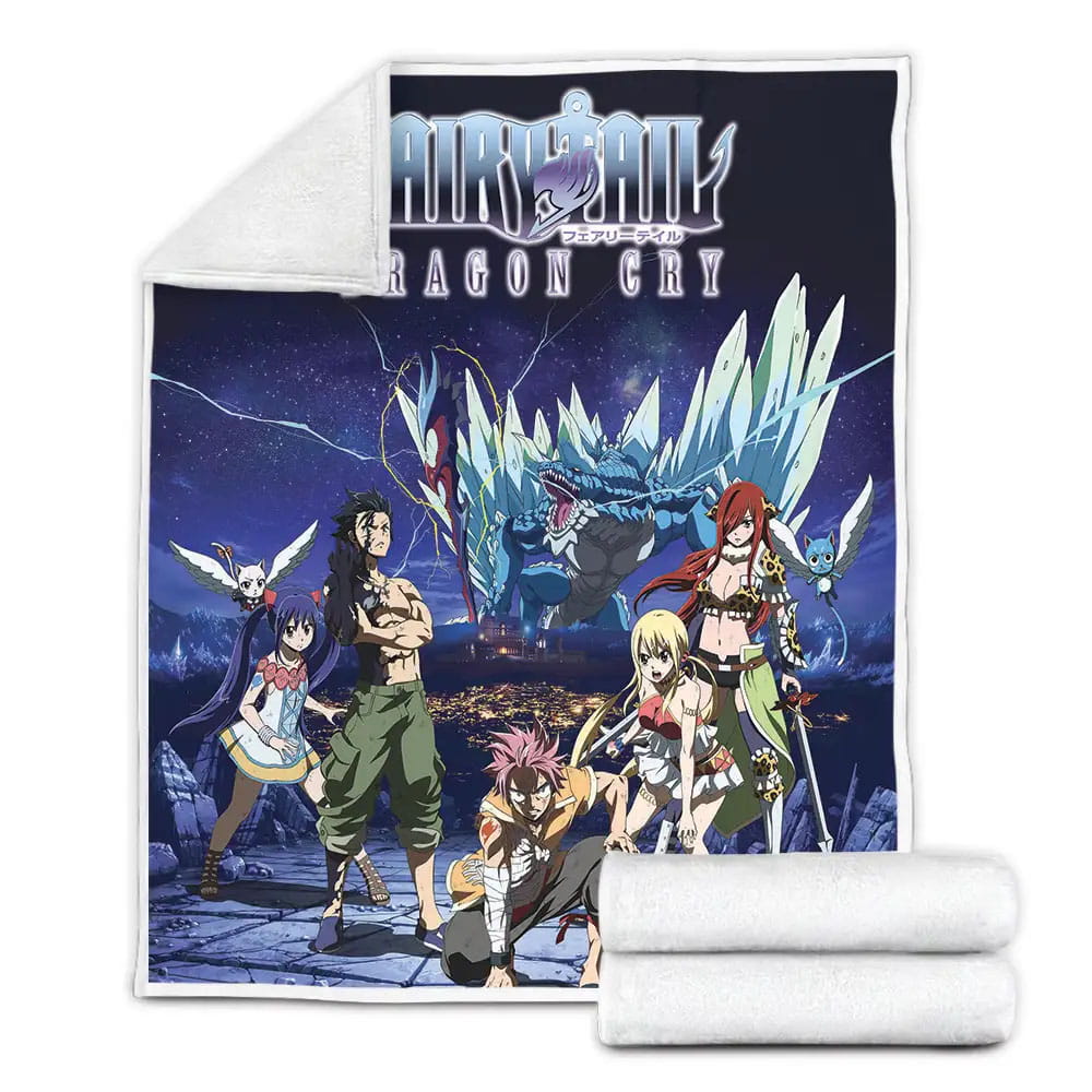 Fairy Tail Dragon Cry Characters Fleece Blanket Gift For Wife Husband Besties