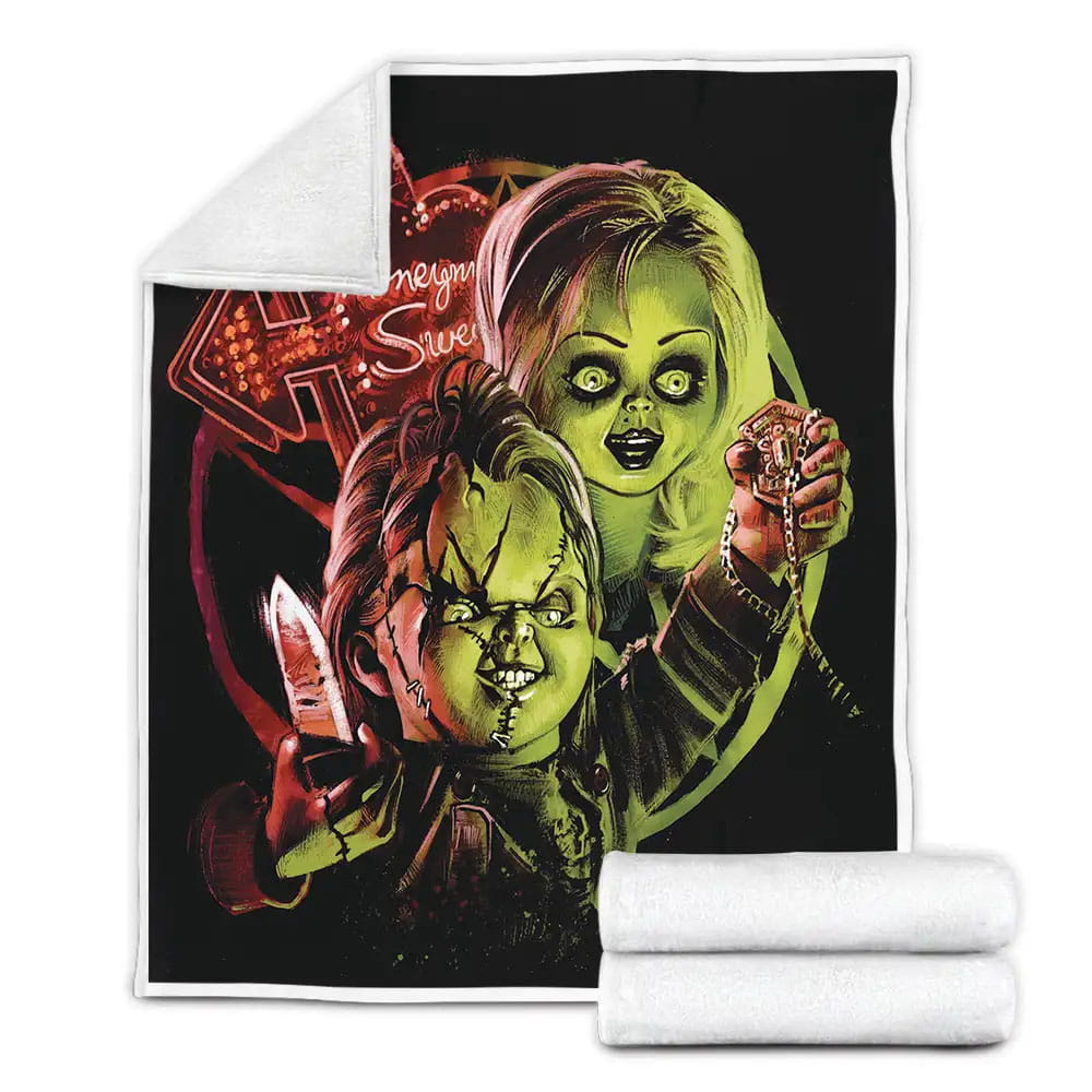 Bride Of Chucky 1998 Movie Poster Fanart Fleece Blanket Perfect 