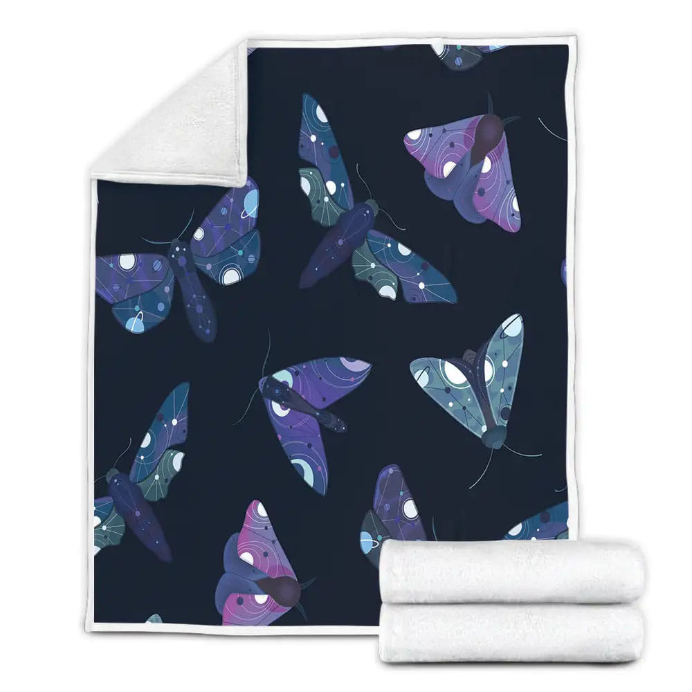 Purple Moth Fleece Blanket Gift For Birthday Halloween Christmas Thanksgiving