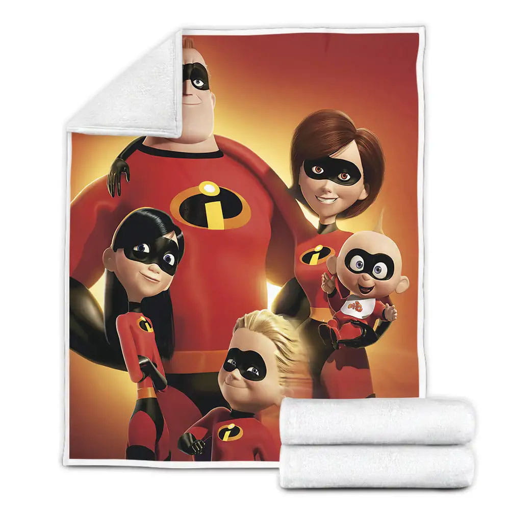 The Incredibles Family Photograph Fleece Blanket Gift For Wife Husband Besties
