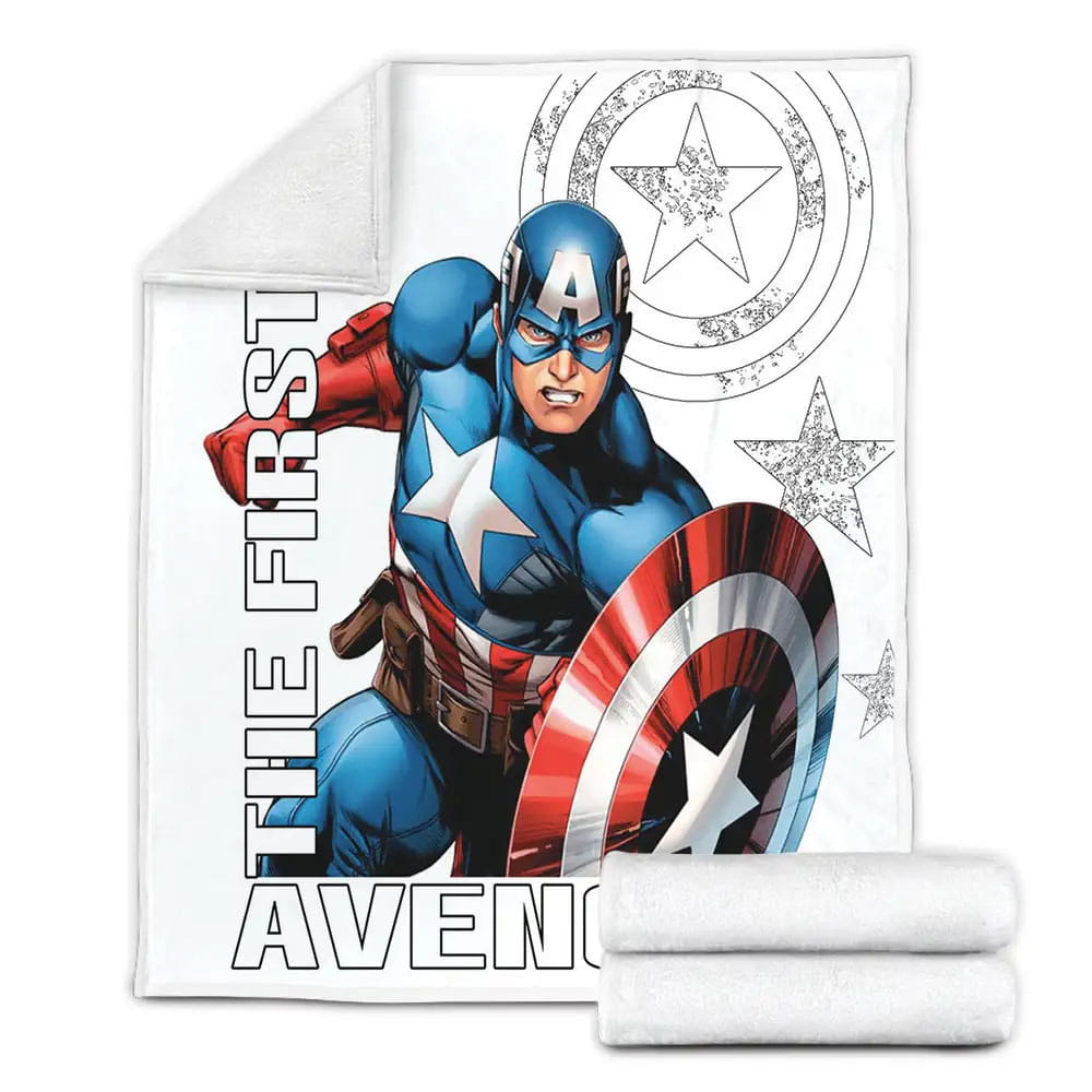 The First Avenger Captain America Fleece Blanket Gift For Wife Husband Besties