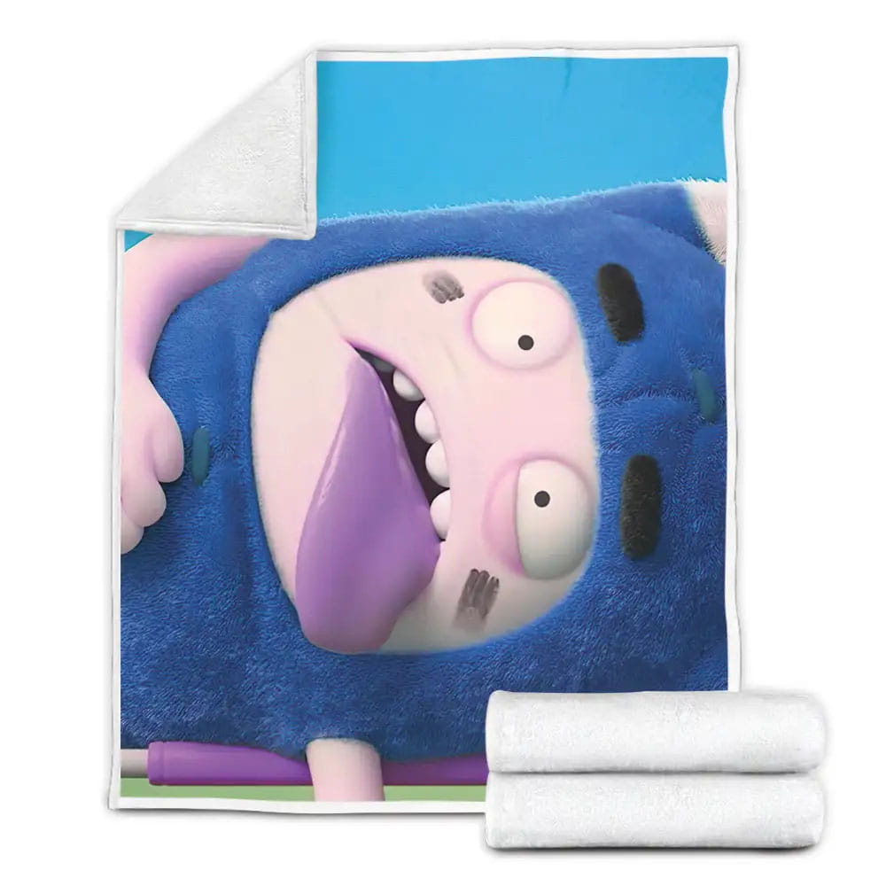 Oddbods Pogo Lying Fleece Blanket Gift For Christmas Thanksgiving Halloween