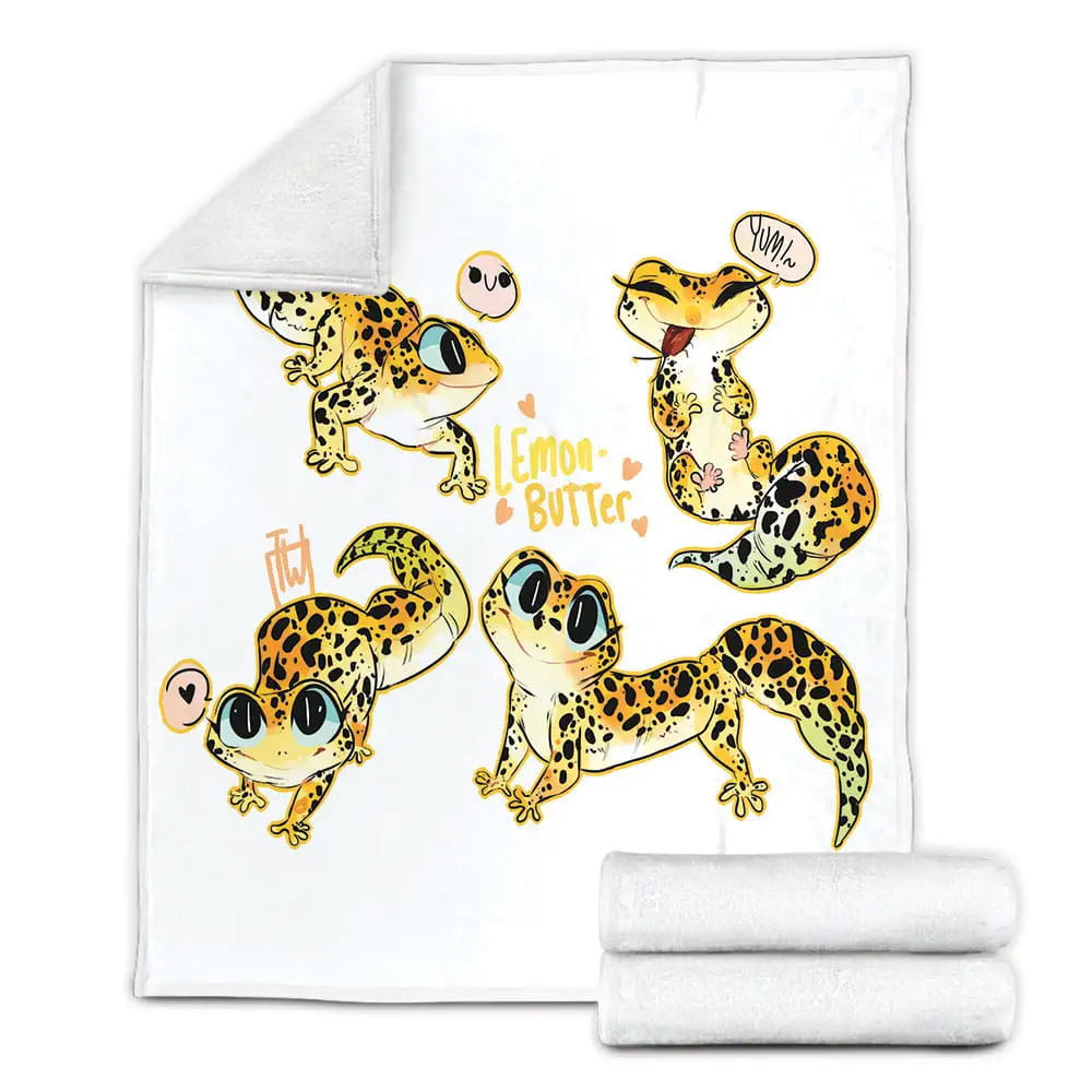 The Wild Animal  The Leopard Gecko Cartoon Fleece Blanket Perfect 